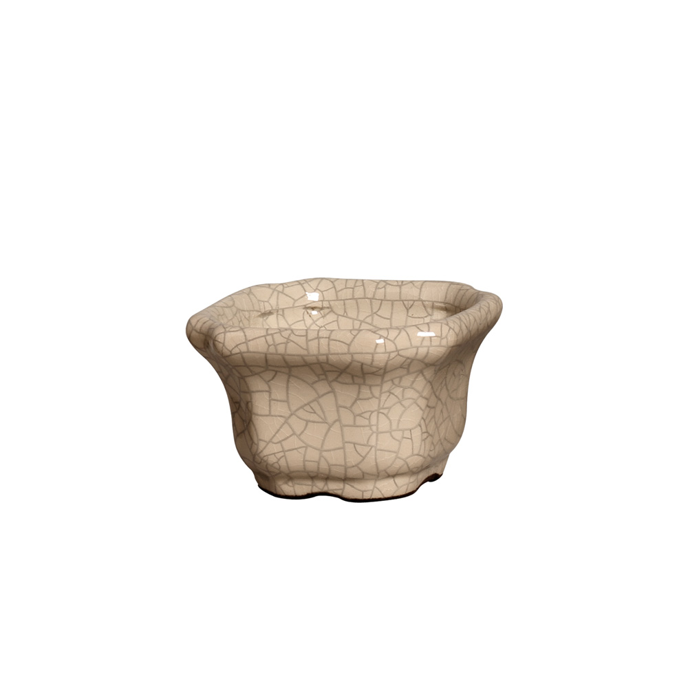 CACHEPOT QUADRADO P BEGE -  Objetos para Decoração em cerâmica - 