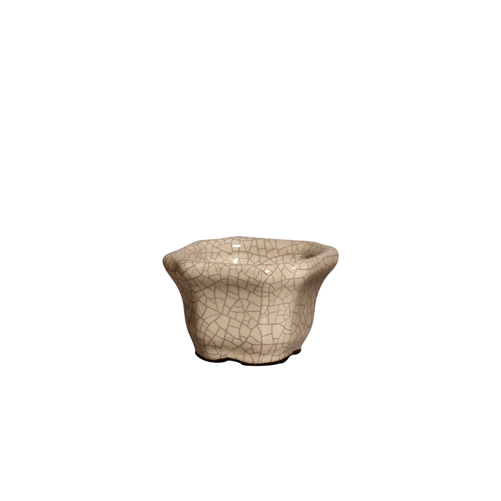 CACHEPOT QUADRADO PP BEGE -  Objetos para Decoração em cerâmica - 