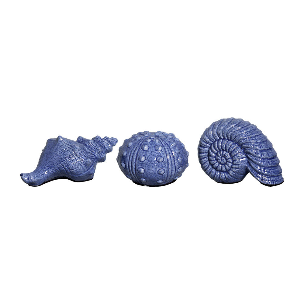 TRIO FRUTOS DO MAR AZUL CLARO -  Objetos para Decoração em cerâmica - 