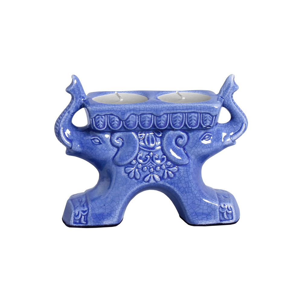ELEFANTE 2 AZUL NOVO -  Objetos para Decoração em cerâmica - 