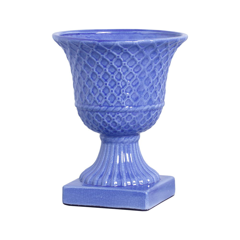 VASO TRELIÇA GG AZUL -  Objetos para Decoração em cerâmica - 