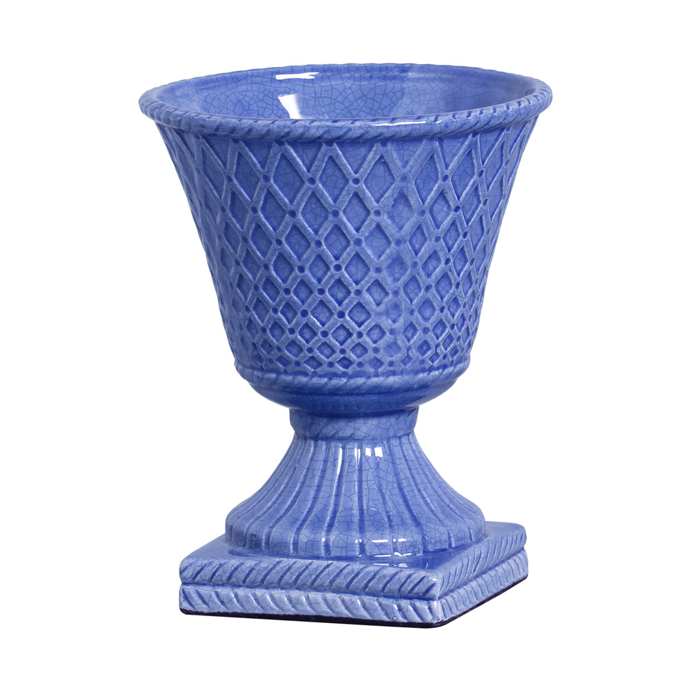 VASO TRELIÇA G AZUL NOVO -  Objetos para Decoração em cerâmica - 