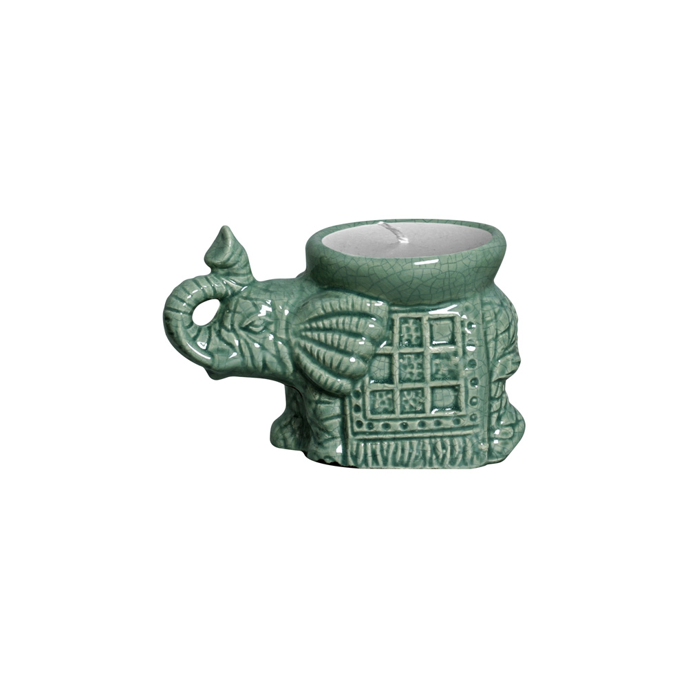 ELEFANTE 1 VERDE FOLHA -  Objetos para Decoração em cerâmica - 