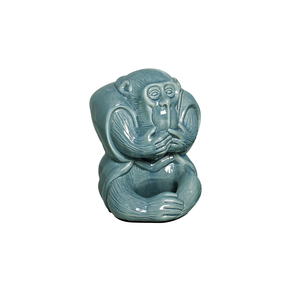 MACACO MUDO 1 AZUL JEANS -  Objetos para Decoração em cerâmica - 
