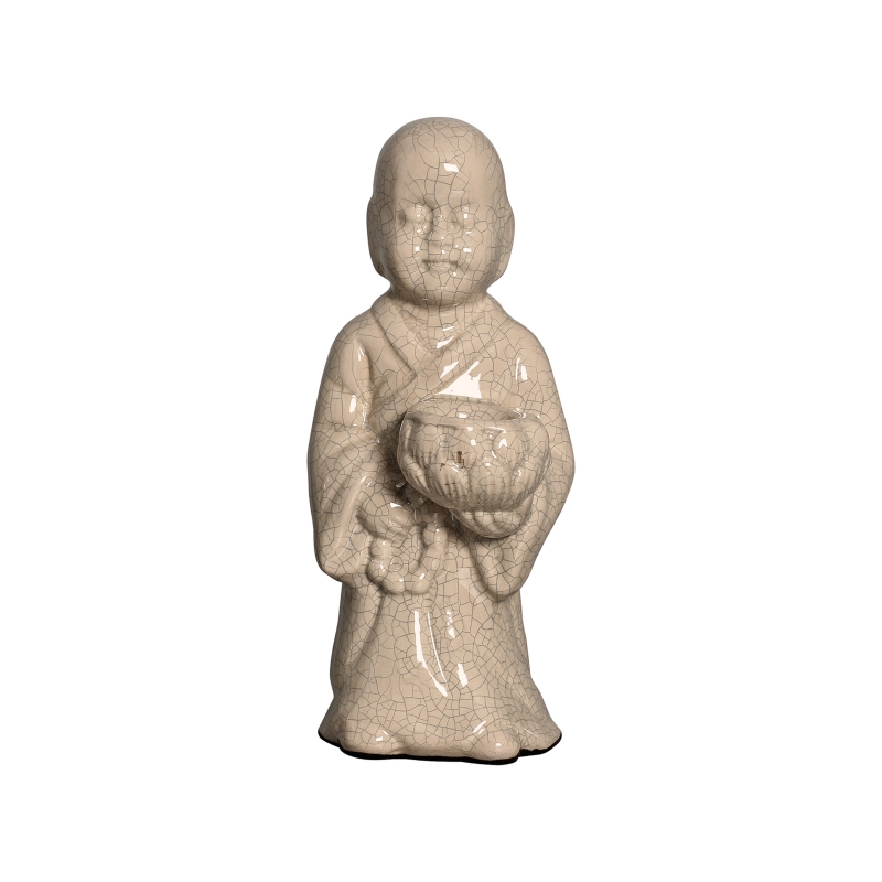 BUDA COM POTE BEGE -  Objetos para Decoração em cerâmica - 