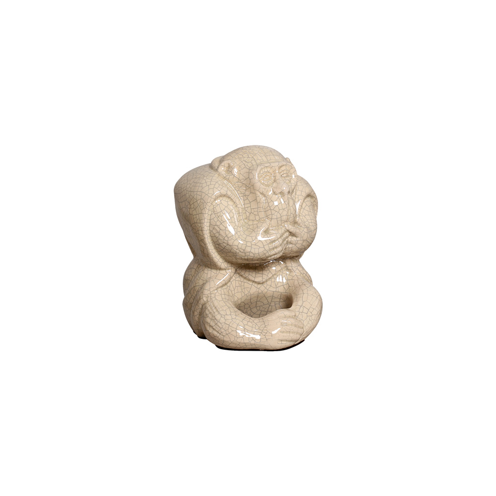 MACACO MUDO 1 BEGE -  Objetos para Decoração em cerâmica - 
