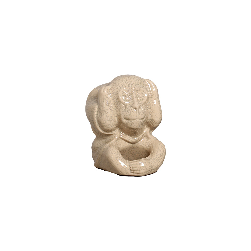 MACACO SURDO 2 BEGE -  Objetos para Decoração em cerâmica - 