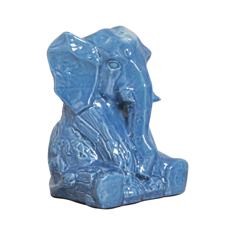 ELEFANTE GRANDE AZUL JEANS -  Objetos para Decoração em cerâmica - 
