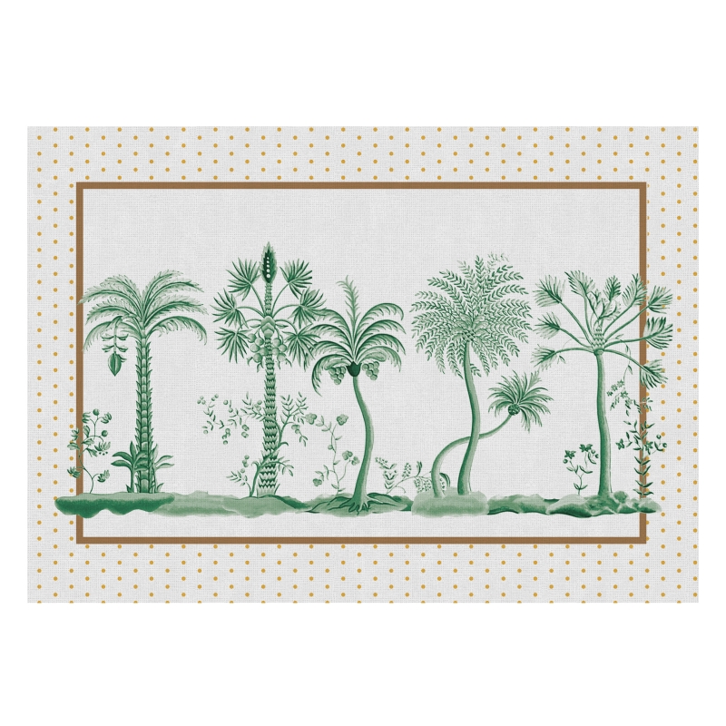 CONJ. JOGO AMERICANO PETIT POA TROPICALLE VERDE - Linha Petit Poa Tropicalle - 