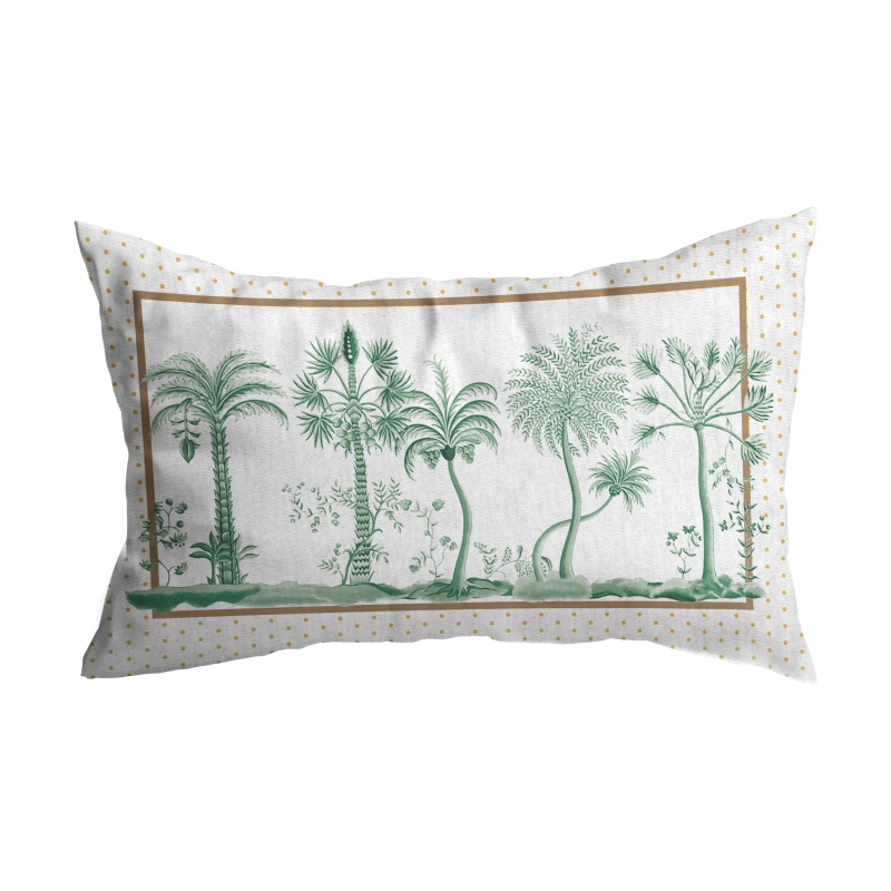 ALMOFADA RIM PETIT POA TROPICALLE VERDE COQUEIRO - Linha Petit Poa Tropicalle - 