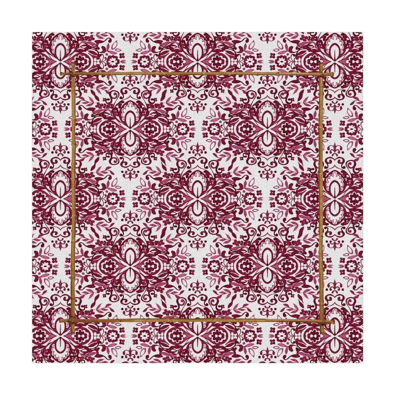 CONJ. GUARDANAPO DOLCE MARE AZULEJO PORTUGUES VERMELHO - Linha Dolce Mare - HD - 