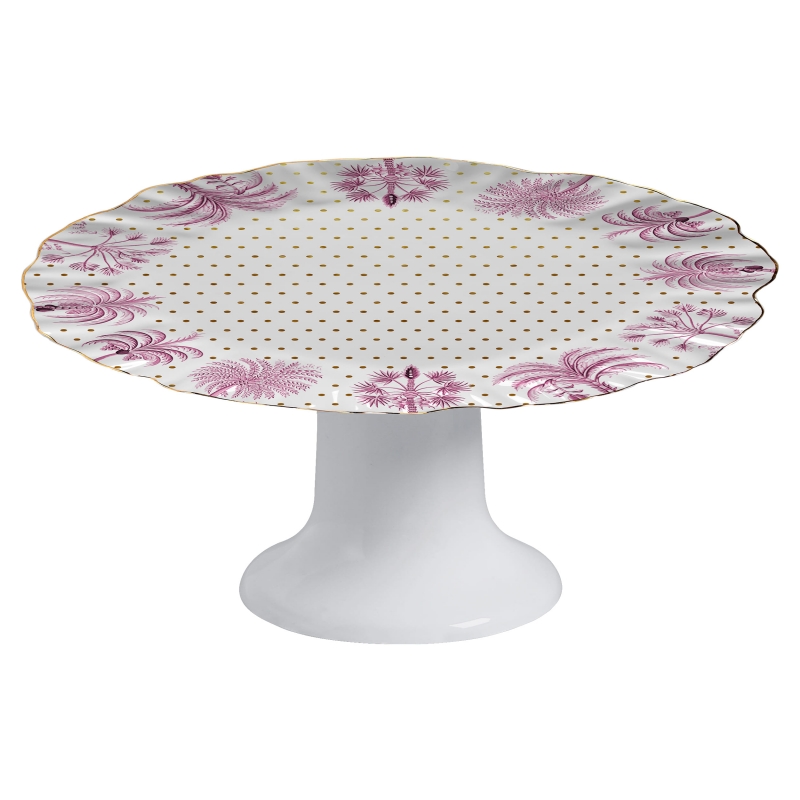 PORTA TORTA PETIT POA TROPICALLE ROSA C/ PE - Linha Petit Poa Tropicalle - 