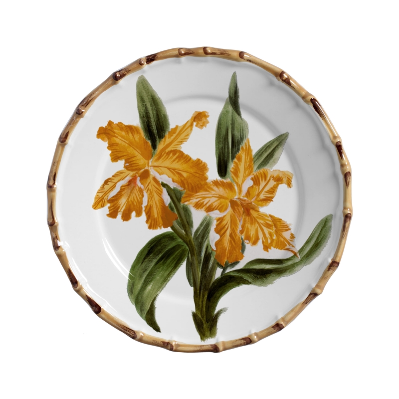 CONJ. 4 PRATOS RASO ORQUIDEE LARANJA - Linha Orquidée - 