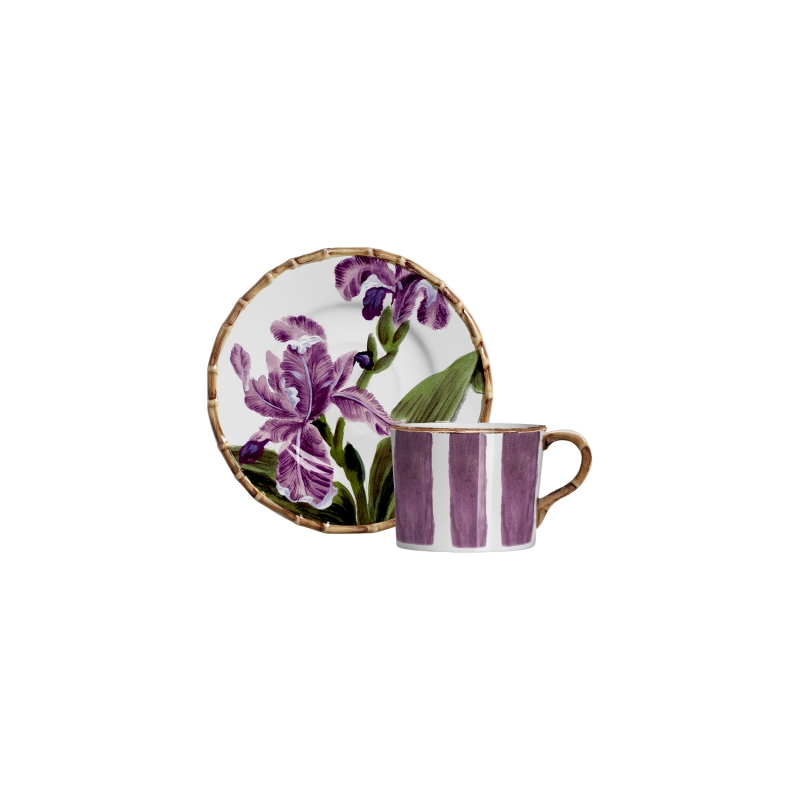 CONJ. 4 XICARAS CAFE ORQUIDEE LILAS C/ PIRES - Linha Orquidée - 