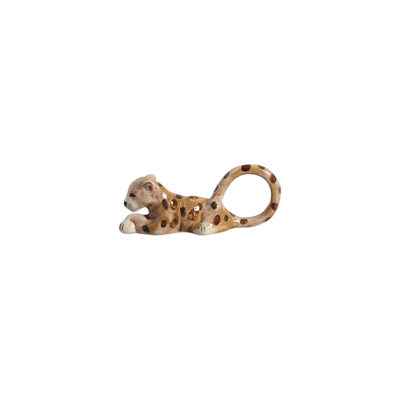 PORTA GUARDANAPO LEOPARDO MARROM - Linha Jaguar Dore - 